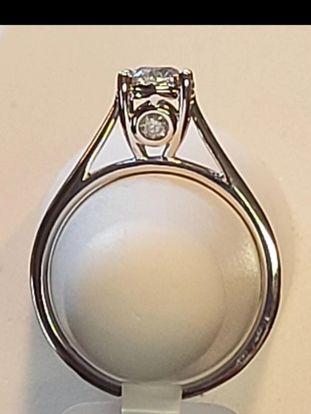 Classic White Gold 10k Solitaire Engagement Ring with Accent Stunning Diamond